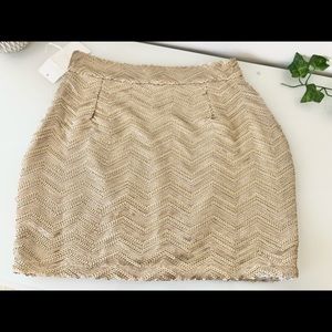 Gold sequin mini skirt- size small